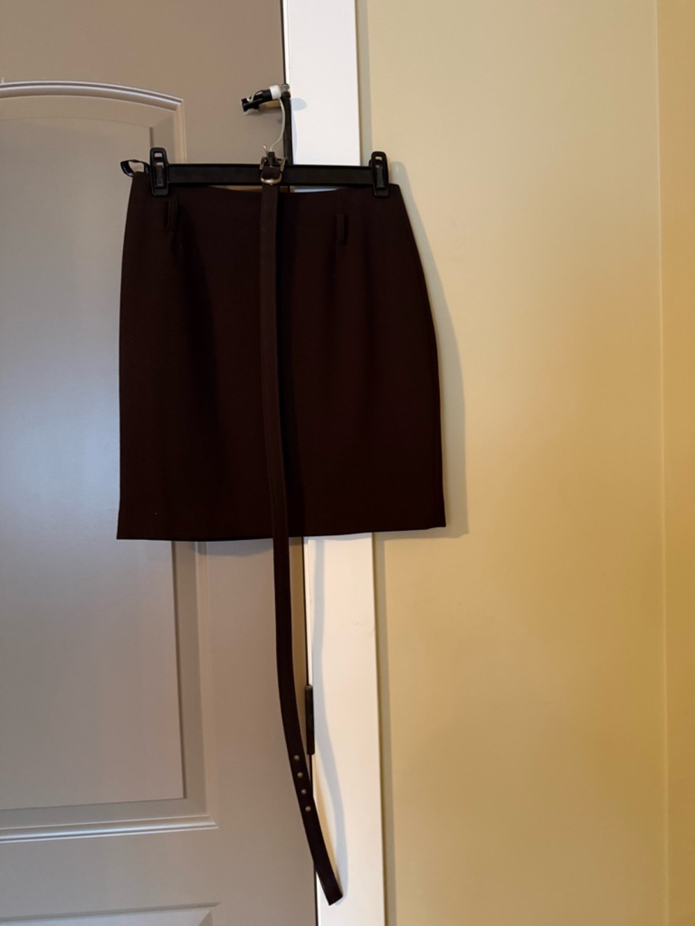 Karen Millen Dark Brown Mini Skirt with Belt UK 10 or US 4